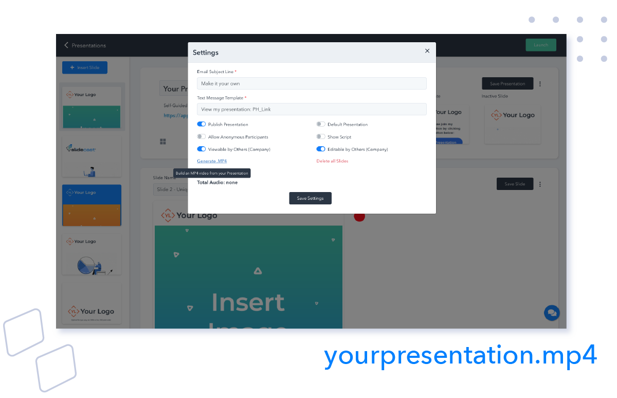 Automatically generate videos in presentations with Slidecast