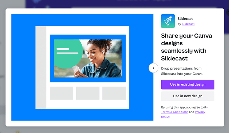Use Slidecast in Canva