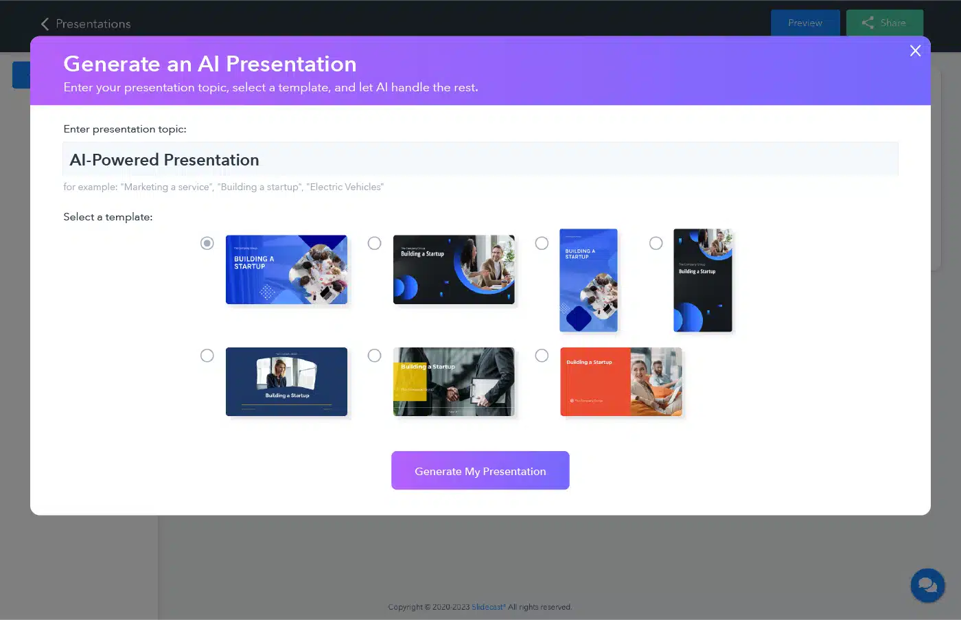 free presentation slide maker ai